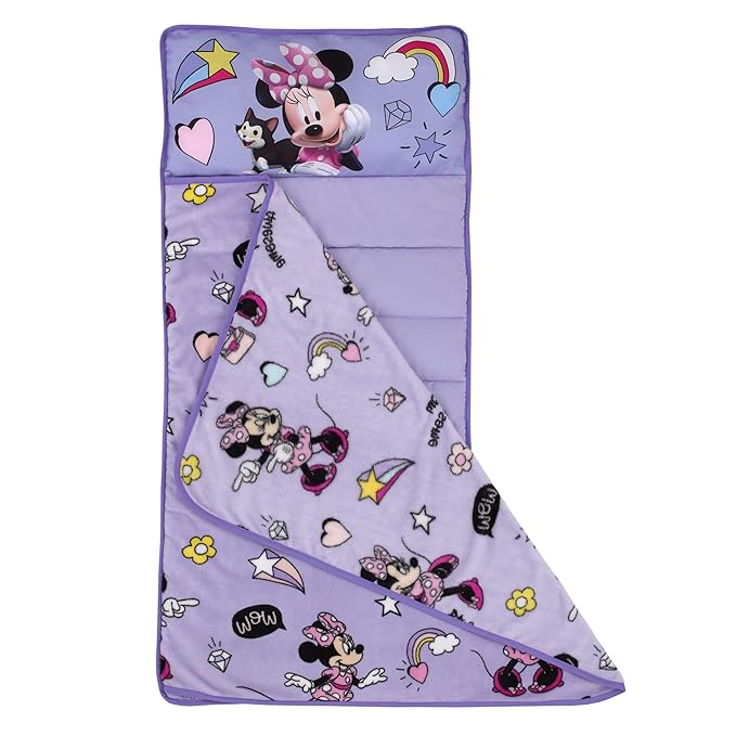 Disney Minnie Mouse I am Awesome Daisy Duck, Rainbow Hearts and Stars Toddler Nap Mat