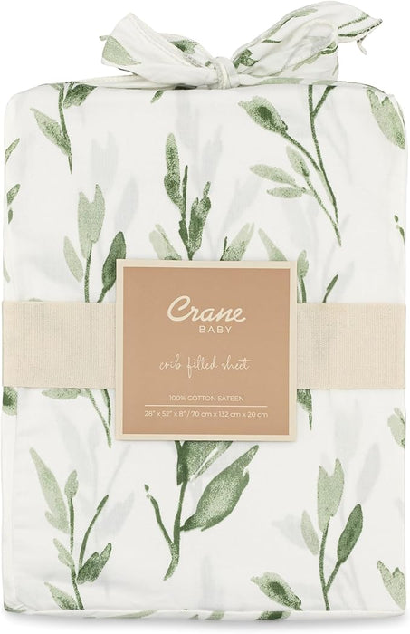 Crane Baby Parker Leaf Fitted Crib Fitted Sheet