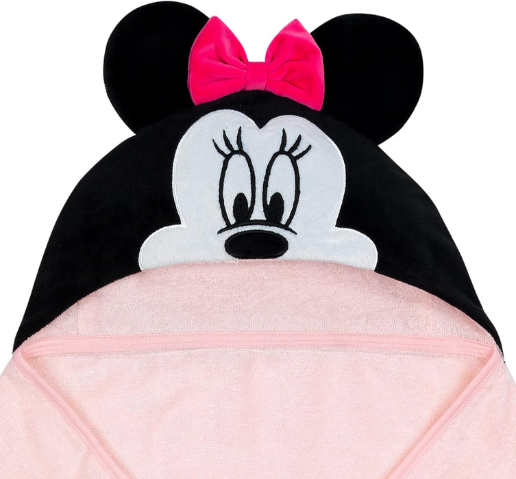 Lambs & Ivy Disney Baby Minnie Mouse Pink Hooded Baby Bath Towel