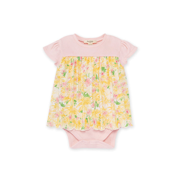 Burt's Bees Baby Daisy Floral Ribbed Bodysuit Dress