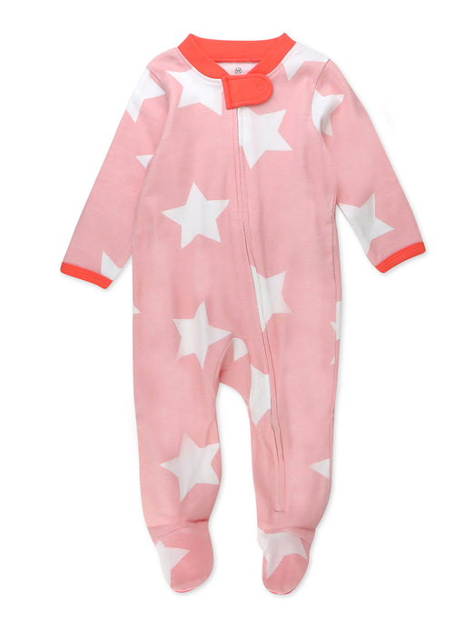Honest Baby Clothing Organic Cotton Sleep & Play, Jumbo Star Pink