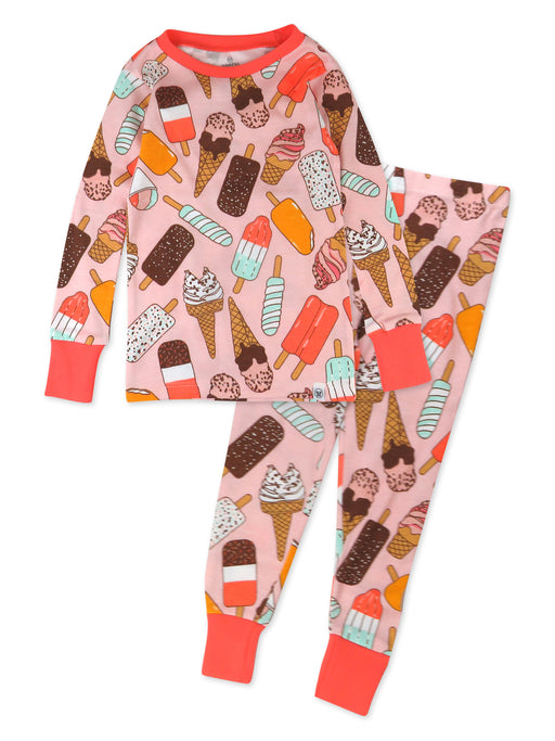 Honest Baby Clothing 2-Piece Organic Cotton Pajama, Ice Cream Rose