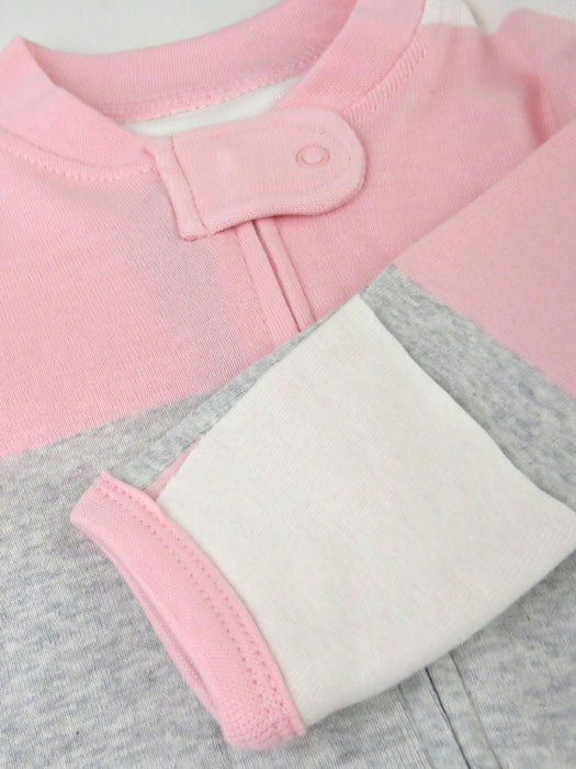 Honest Baby Clothing Organic Cotton Sleep & Play, Jumbo Stripe Pink