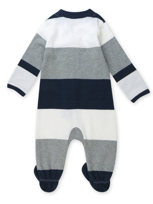 Honest Baby Clothing Organic Cotton Sleep & Play, Jumbo Stripe Navy