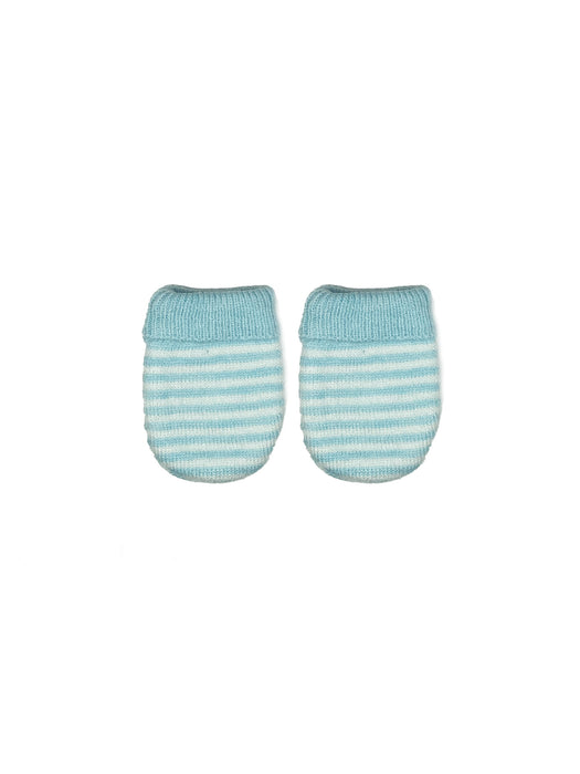 NYGB Knit Star and Stripe Scratch Mitten 2 Pack Preemie - Pastel Blue