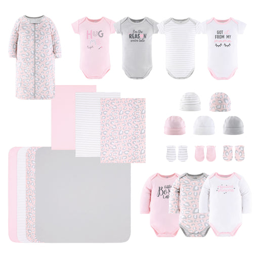 The Peanutshell 23 Piece Layette Set in Pink Ditsy