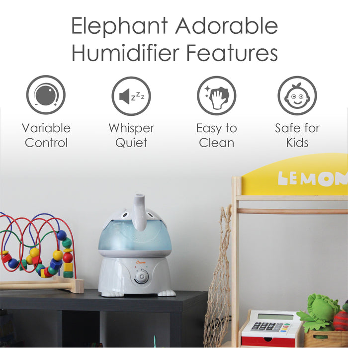 Crane Adorable Elephant Ultrasonic Cool Mist Humidifier
