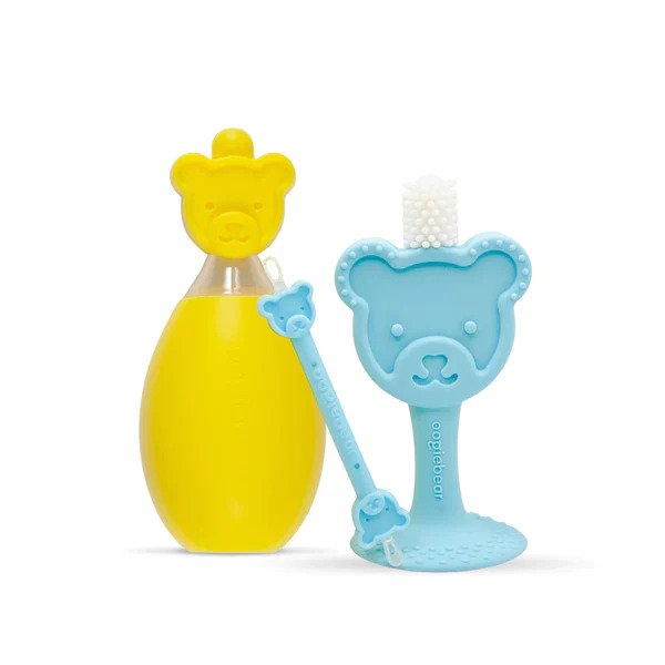 Oogiebear Ear nose and throat bundle (yellow aspirator + toothbrush + booger and earwax picker)
