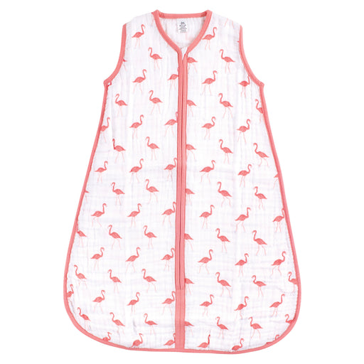Yoga Sprout Baby Girl Sleeveless Muslin Cotton Sleeping Sack, Blanket, Flamingo