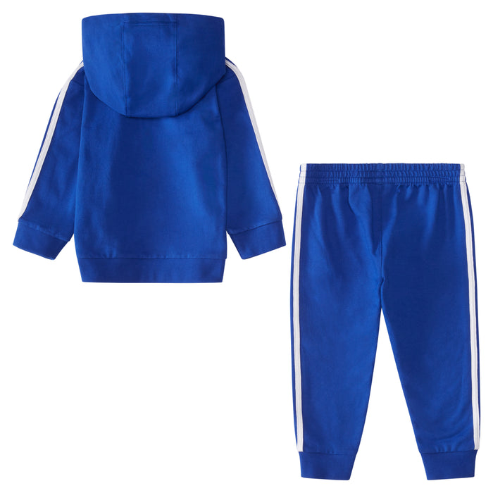 Adidas Baby Boys Hooded French Terry Jacket and Joggers in Brite Blue