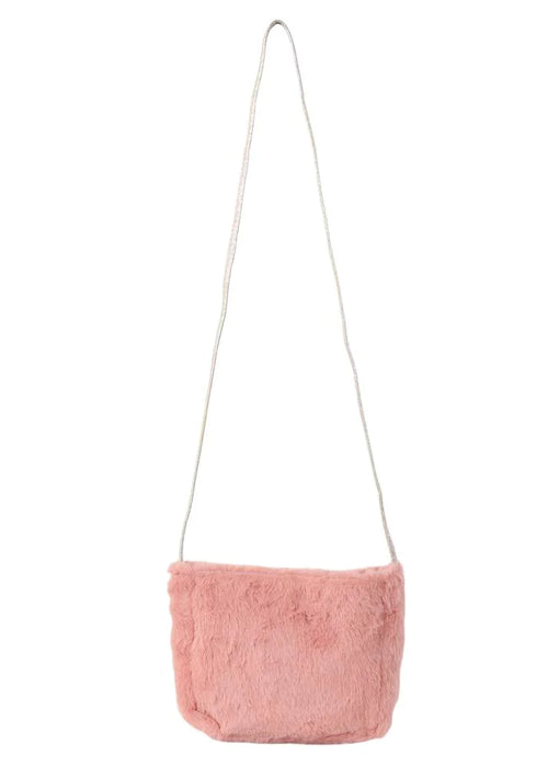 Capelli of New York Faux Fur Mini Cross Body Bag, Pink