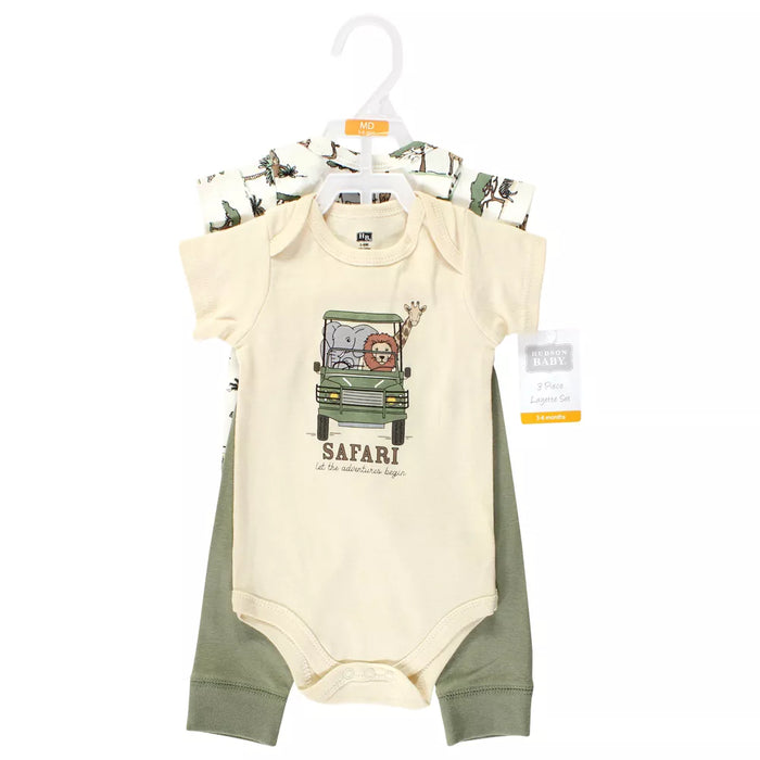 Hudson Baby Cotton Bodysuit and Pant Set, Going On Safari