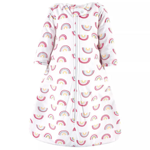 Hudson Baby Long Sleeve Plush Faux Fur Wearable Blanket, Modern Rainbow