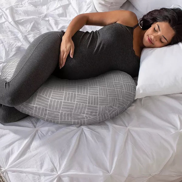 Boppy Cuddle Pillow with Removable Pillow Cover - Grey Basket Weave