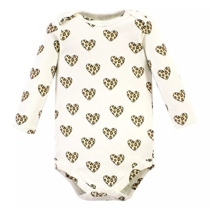 Hudson Baby Cotton Bodysuit and Pant Set, Leopard Hearts