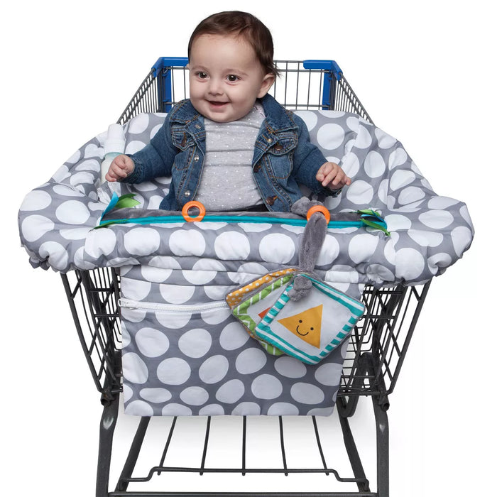 Boppy Preferred Shopping Cart and Restaurant High Chair Cover, Gray Jumbo Dots