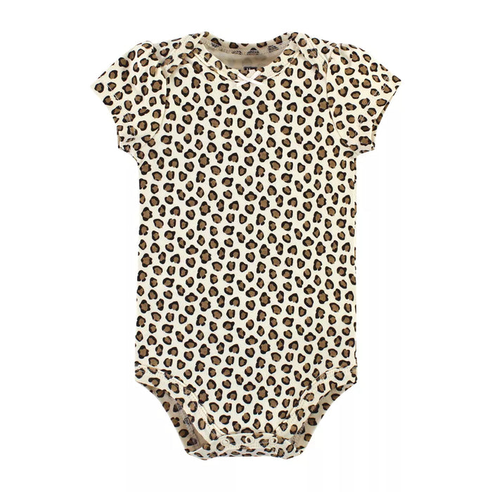 Hudson Baby Cotton Bodysuits, Leopard Hearts 5 Pack