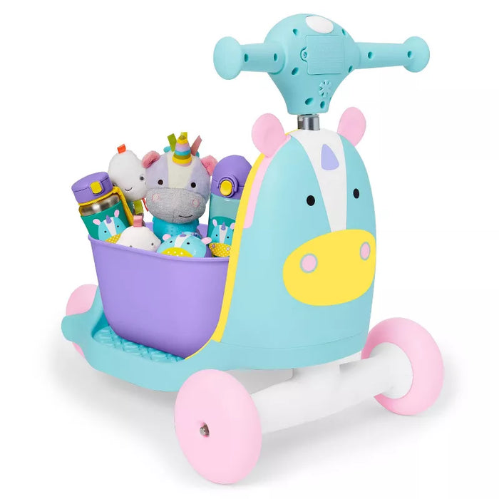 Skip Hop Kids' 3-in-1 Ride On Scooter and Wagon Toy - Unicorn