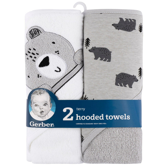Gerber 2-Pack Baby Boys Hooded Towel - Bear