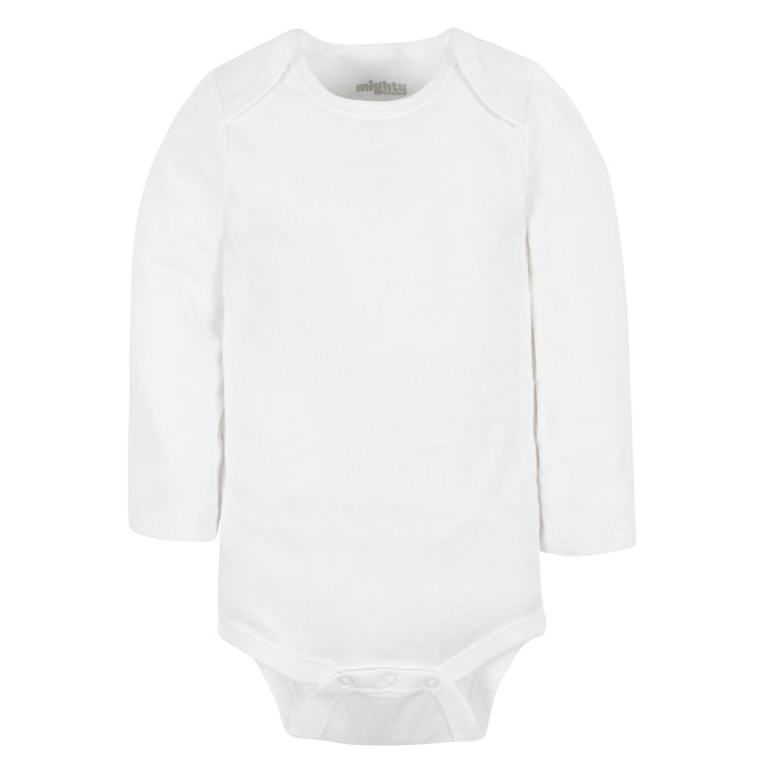 Mighty Goods 4-Pack Baby Neutral White Long Sleeve Bodysuits