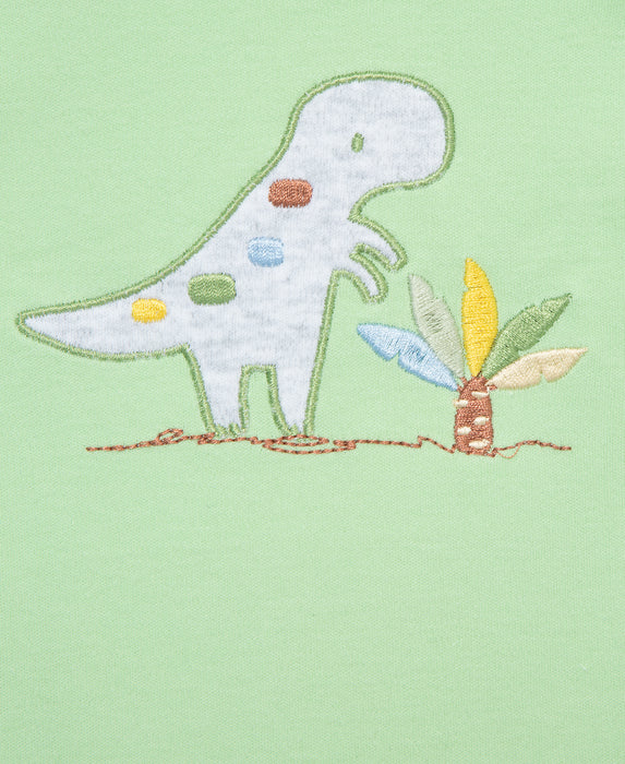 Little Me Green Dino Bodysuit, Pant and Hat Set
