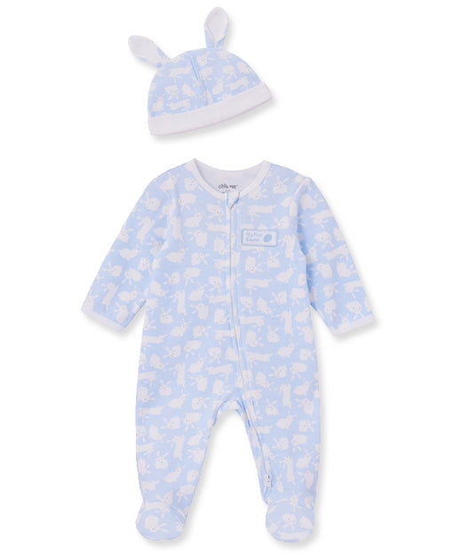 Little Me Blue Bunny Footie with Hat