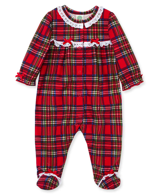 Little Me Holiday Plaid Footies - Girl
