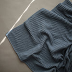Mushie Knitted Ribbed Baby Blanket (Smoke)