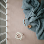 Mushie Knitted Ribbed Baby Blanket (Smoke)