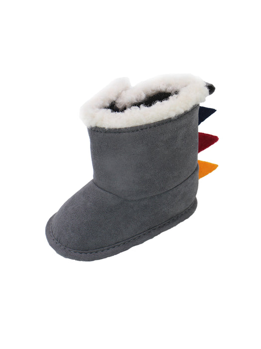 Stepping Stones First Steps Faux Suede Dinosaur Boot in Charcoal