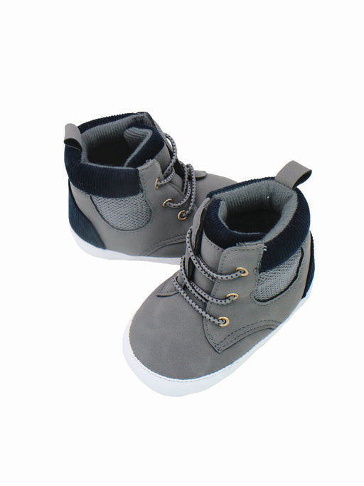 Stepping Stones First Steps Faux Nubuck Boot with Knit Detail in Gray