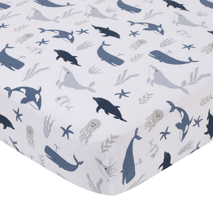 Ever & Ever Marine Ocean Friends 100% Cotton Nursery Fitted Crib Sheet