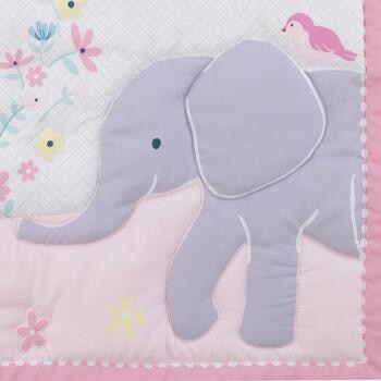 Carter's Floral Elephant 3 Piece Nursery Crib Bedding Set