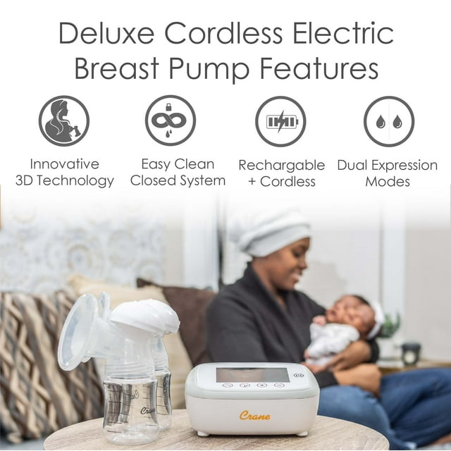 Crane Baby Deluxe Double Electric Cordless Portable Breast Pump