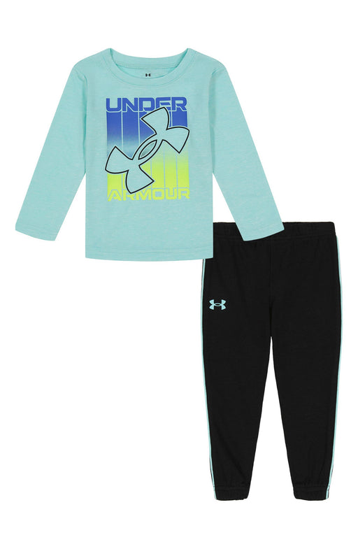Under Armour Boys Fade In Twist Long Sleeve T-Shirt & Jogger Set - Neo Turquoise