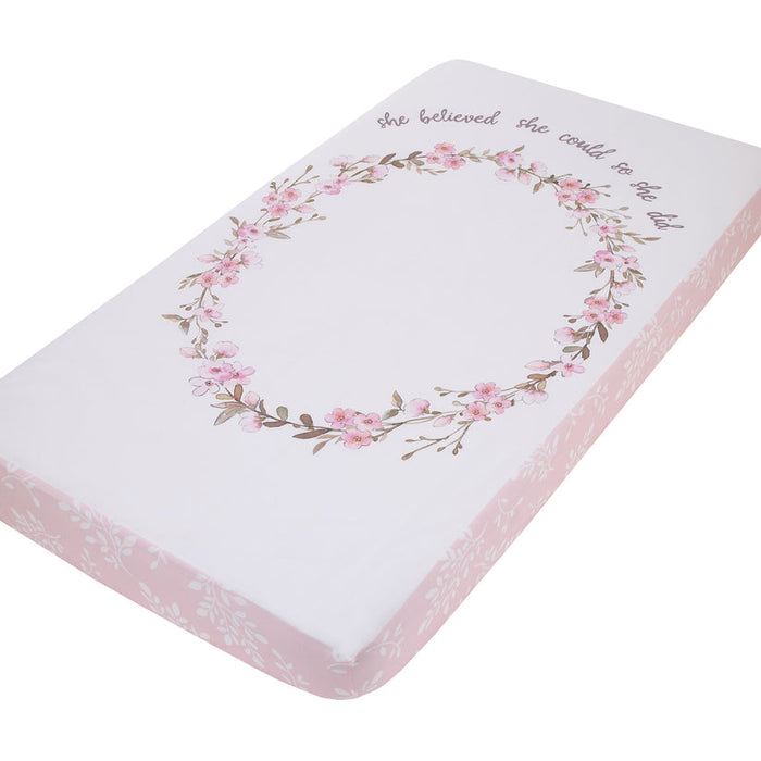 Ever & Ever Flower Fairy She Believed She Could So She Did Fitted Crib Sheet