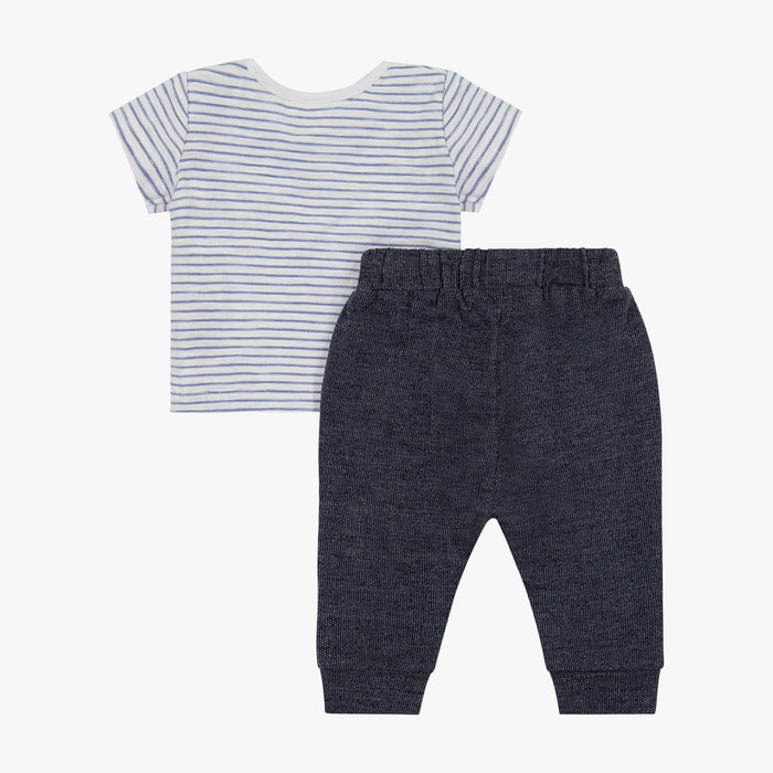 Miniclasix Boys Short Sleeve Stripe Top & Pant Set