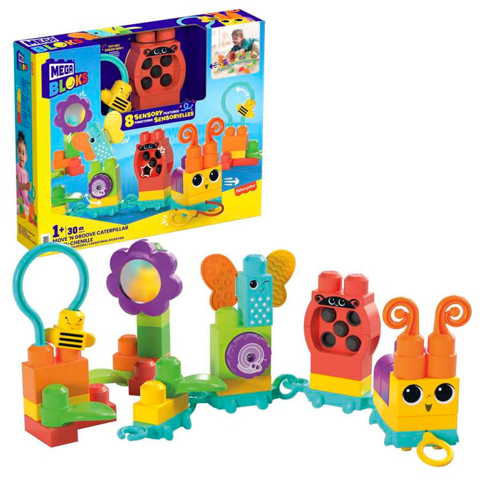 Mega Bloks Fisher-Price Sensory Toy Blocks Move N Groove Caterpillar (30 Pieces)