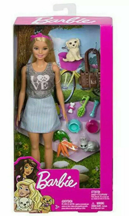 Barbie Pets Doll with Puppy & Bunny Playset