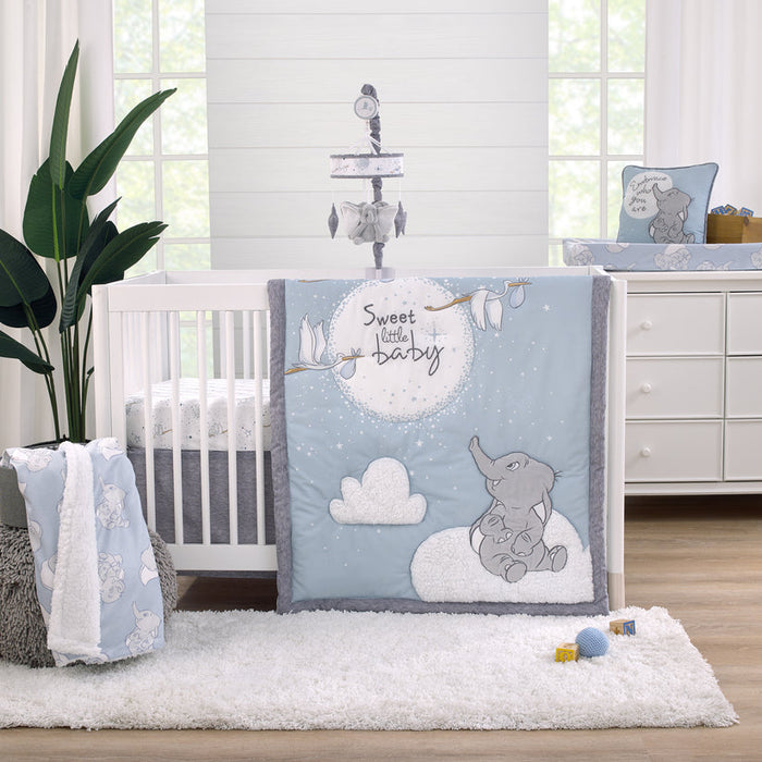 Disney Dumbo Sweet Little Baby 3 Piece Nursery Crib Bedding Set