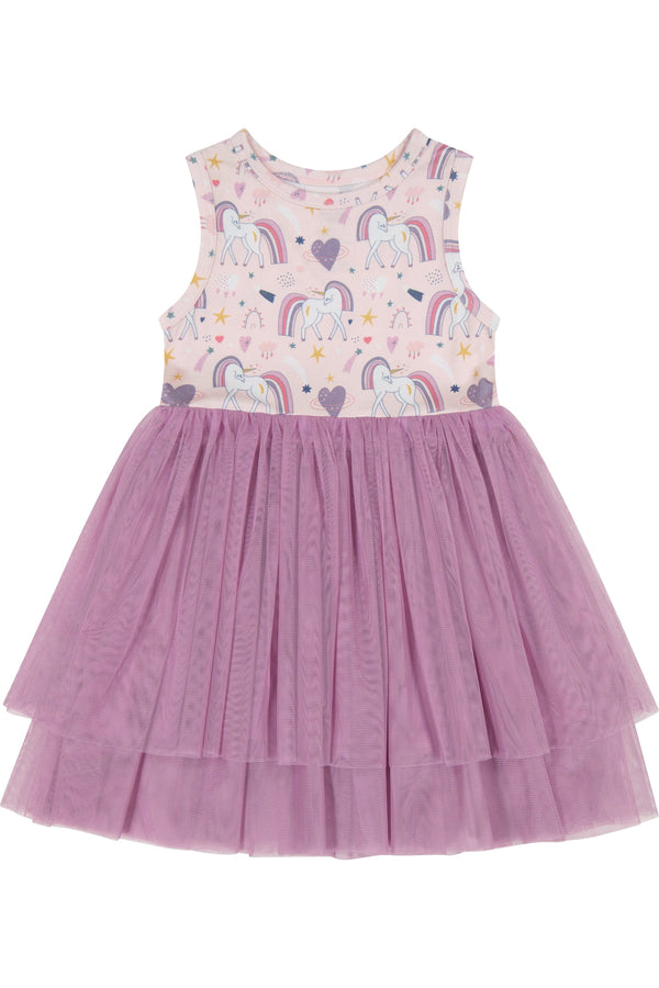 Bird & Bean Bamboo Tulle Dress - Unicorn Dreams