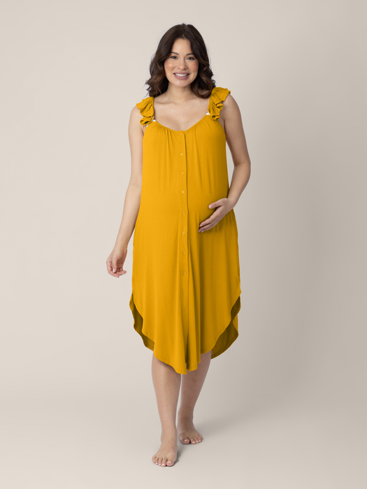 Kindred Bravely Ruffle Strap Labor & Delivery Gown | Honey