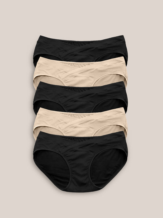 Kindred Bravely Under-the-Bump Bikini Underwear Pack | Low Rise Style - Neutrals