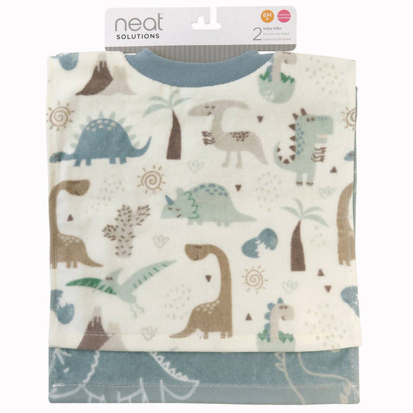 Neat Solutions 2 Pack Dino Pullover Bibs