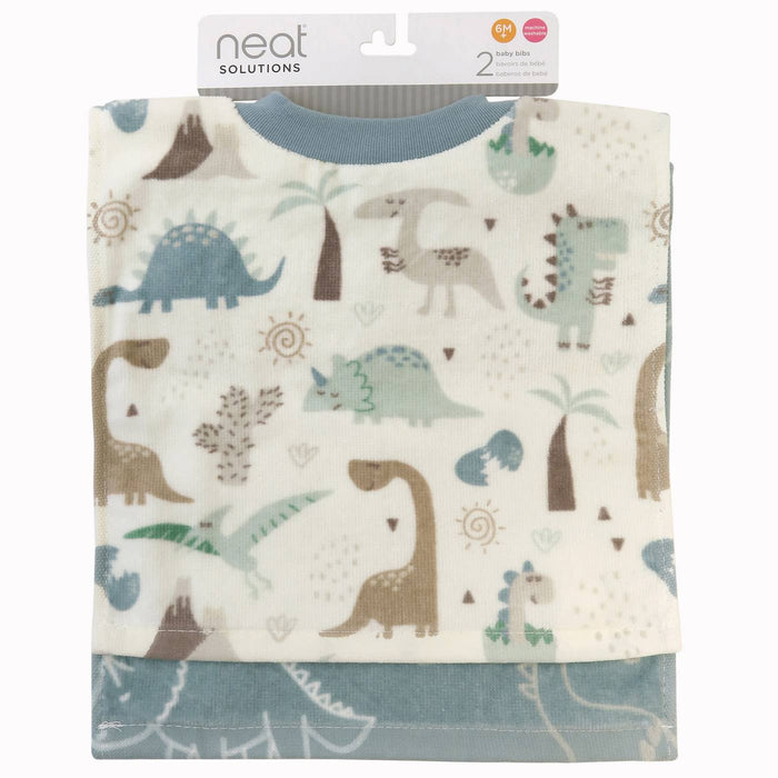 Neat Solutions 2 Pack Dino Pullover Bibs