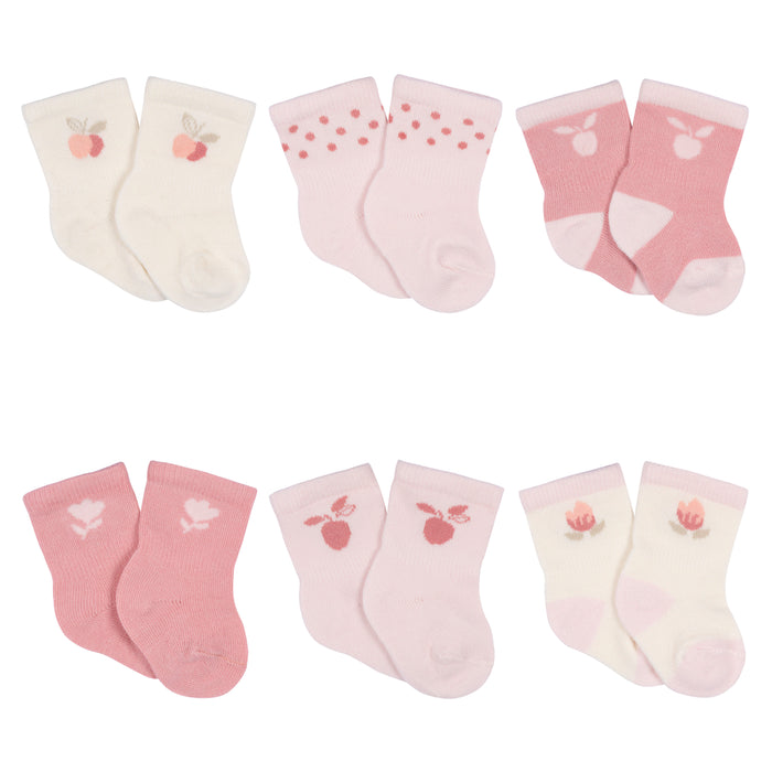 Gerber Baby Girls 6 Pk Wiggle Proof Floral Socks
