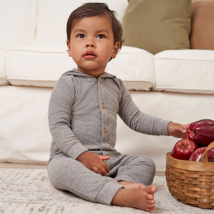 Gerber® Hooded Romper in Grey Heather