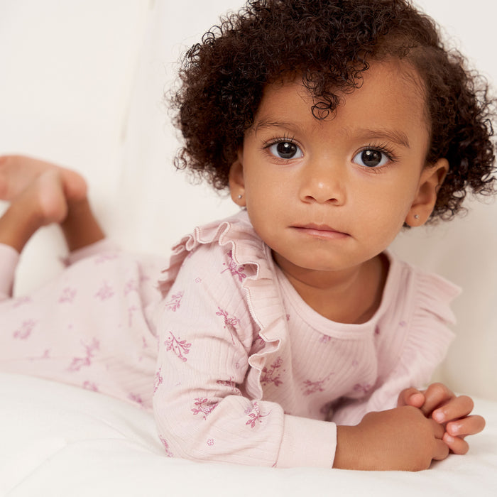 Gerber® Romper with Ruffles in Tossed Flowers