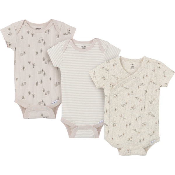 Gerber Fox 3 Pack Variety Onesies