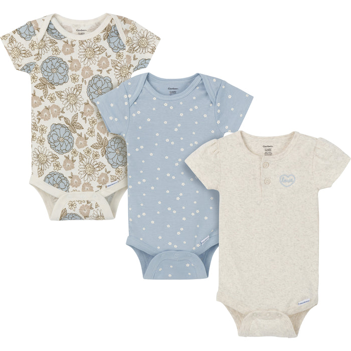 Gerber Retro Floral 3 Pack Bodysuit Set